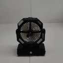 SWEETFULL Portable Misting Fan Rechargeable, 20000mAh Battery Powered Camping Fan with 300ml Water Tank & LED Lanter, Remote Auto Oscillating Table Fan with Hook for Travel Outdoor Tent Beach (Black)
