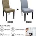 Dining Room Chair Covers Set of 8, Stretch Solid Color Parsons Chair Slipcovers Spandex Removable Washable Kitchen Chair Protector Cover for Dining Room, Hotel, Ceremony(Light Grey)