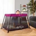 Dream On Me Travel Light Playard, Award Winning Lightweight Portable, Breathable Mesh Sides with Soft Comfortable Mattress, Easy Compact Fold Design with Travel Carry Bag Purple
