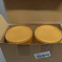 Funnymoom 20 Pack 48 oz Gold Buckets with Lid Plastic Ice Cream Buckets with Lid and Handle Ice Cream Tub Food Storage Containers Round Plastic Pails Freezer and Microwave Safe for Food
