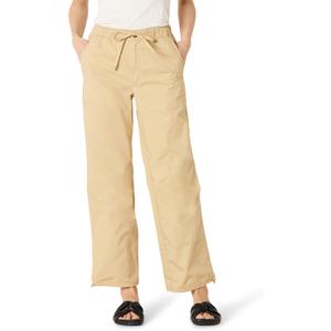 Womens Mid-Rise Baggy Loose-Fit Wide-Leg Parachute Pants (Small, Tan)