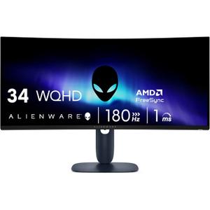 Alienware 34 Curved Gaming Monitor  AW3425DWM - 34-inch WQHD 180Hz 1ms Display, 1500R, AMD FreeSync Premium, VESA AdaptiveSync.