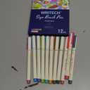 WRITECH Brush Tip Marker Pens: Artist Markers Flexible Tip Water Based 12ct Assorted Colors for Journaling Adult Coloring Hand Lettering Calligraphy Drawing Vibrant Colored