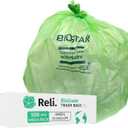 Reli. Biodegradable 33 Gallon Trash Bags, 100 Count, Green Eco Friendly, Degradable Under Certain Conditions, Custom-Fit for Compactor