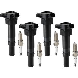 YOMALL 4PCS UF651 Ignition Coils & 4PCS Iridium Spark Plugs Ignition Coils Pack Fits for 2012-2016 Elantra, 2013-2020 Elantra GT, 2014-2020 Tucson, 2012-2019 Soul 1.8L 2.0L, Aftermarket Parts