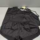 Ekouaer Silk Pajamas Set for Women Satin Backless Lingerie Pjs Cami Top and Shorts Nightwear, Black, Size L