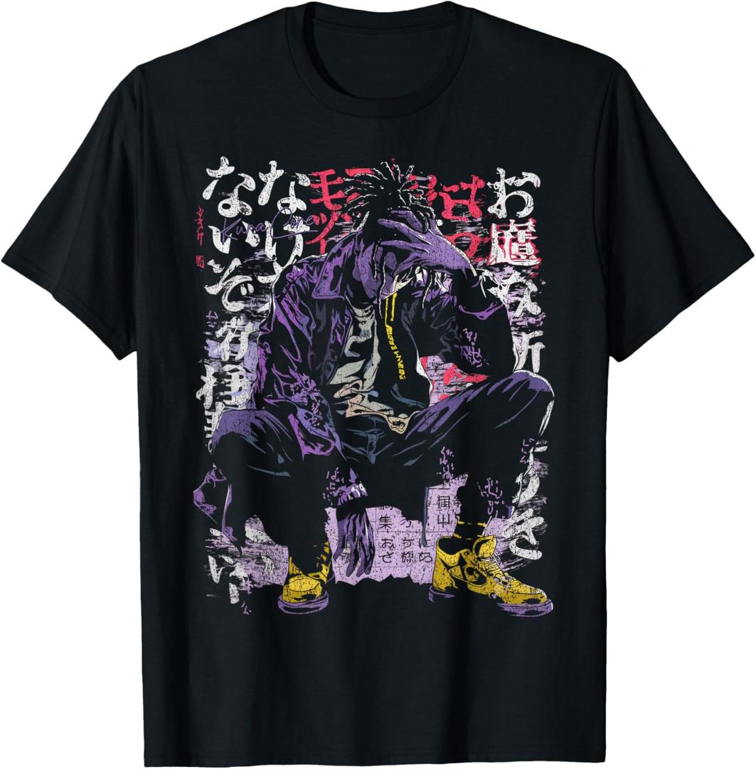 Japanese Streetwear Cyberpunk Y2K Retro Techwear Manga Anime T-Shirt 6XL