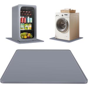 ToLanbbt Mini Fridge Silicone Mat - 24" x 24" x 0.8" Mini Fridge Drip Tray Under Refrigerator Mat Carpet Floor Protector, Leak-Resistant Portable AC Pan for Washing Machine Dishwasher Dryers, Gray