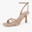 Shoe'N Tale Women's Strappy Heels Sexy Stilettos Summer Heeled Sandals High Heel Ankle Buckle Square Toe Dressy Shoes 7