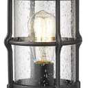 Outdoor Post Lights, Exterior Post Sconce, Outdoor Lamp, Pathway Post Lighting Fixture, Patio Pillar Light in Black Finish with Seeded Glass