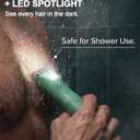 Body Trimmer for Men - Groin & Ball Shaver with Charging Dock - Constant Power No-Pull Electric Pubic Hair Clipper - 5-in-1 Guard Waterproof Body Groomer with LED Light, for Groin, Armpit & Body (Avocado Green)