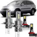 for Honda CRV 2007-2014 Fog Lights Bulbs Combo, 4pcs Super Bright White Dual Beam and Fog Lights Blubs Package, 1:1 Size as Stock Bulbs, Plug and Play