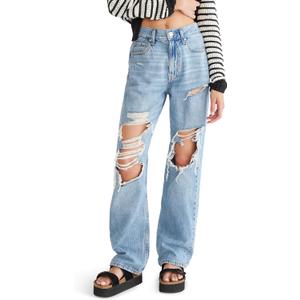 Aeropostale Womens Juniors High Rise Loose Fit Jean, Medium WASH, 12S
