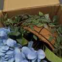 Hollyone Large Blue Hydrangea Artificial Flowers Arrangements in Hanging Basket 13" Fake Hanging Plants Flowers UV Resistant Silk Flower Plant Faux Hydrangea Flower with Pot Outdoor Indoor Decor