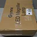 Gynnx Magnifying Glass with Light and Clamp,10X Lighted Magnifying Glass Lamp LED Dimmable,5 Inches Lens with Stainless Steel Arm for Reading,Craft,Painting and Close Work(White Cover)