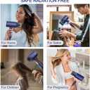Slopehill Professional Ionic Hair Dryer, Powerful 1800W Fast Drying Low Noise Blow Dryer with 2 Concentrator Nozzle 1 Diffuser Attachments for Home Salon Travel (Prussian Blue)