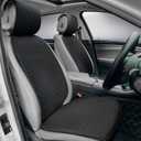 BOPUOVRE Linen Car Seat Covers Front Seat Covers Breathable Cloth Fabric Car Seat Protector - Universal Fit for Cars, Vans, SUVs, Trucks - 2 Units - Black
