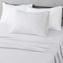 Amazon Basics Lightweight Microfiber 3-Piece Bed Sheet Set, Twin XL, Plum, Printed (Plum Gradient Dot Line)