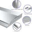 Universal Griddle Plate Stainless Steel Flat Top Grill 12" X 17" Stove Top Griddle Pan with Even Heating Bracing and Handles for Charcoal/Gas Grills, Camping, Tailgating and Parties