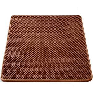 WePet Cat Litter Mat, Kitty Litter Trapping Mat, Honeycomb Double Layer Mats, No Phthalate, Urine Waterproof, Easy Clean, Scatter Control, Catcher Litter Tray Box Rug Carpet (#06 Brown)