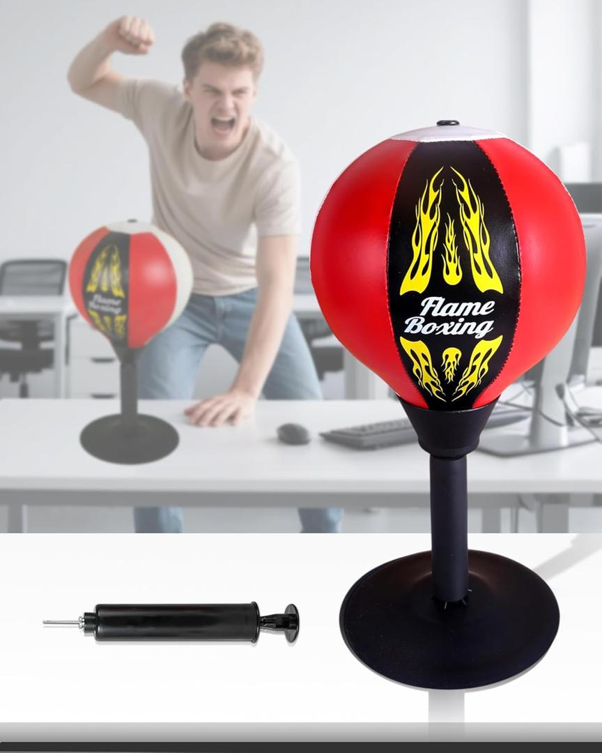 Stress Relief Gift Desktop Punching Bag  Suctions Firmly to Your Desk, Perfect to Punch After Tasks from Your Boss, Funny White Elephant Gift Idea