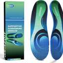 Plantar Fasciitis Insoles for Men Women, High Arch Support Orthotic Inserts for Flat Feet Pain Relief, Shock Absorbing Inserts for Standing All Day, Work Boots Mens 12/Womens 14 (Blue)