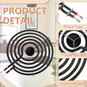 W10290350 W10290353 Black Porcelain Burner Drip Pan Bowls & MP22YA Electric Range Burner Element Unit Set by Cenipar-Compatible with Whirl-pool Frigi-daire Ama-na Range Oven/Stove