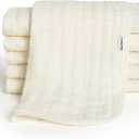Gerber Baby Unisex Muslin Burp Cloths 6-Pack, Vanilla, Large Size 20" x 10"