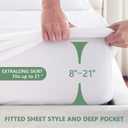 Premium Waterproof Mattress Protector Full Size, Breathable Bed Cover 3D Air Fabric Cooling Mattress Pad Cover Smooth Soft Noiseless Washable, 8''-21'' Deep Pocket (White)