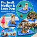 Dog Pool Float for Small Medium Large Dogs, Inflatable Puppy Raft for Pool Lake, Stable Floating Dog Bed & Pet Water Mat with Rope Handles, Durable Oxford & Thick PVC