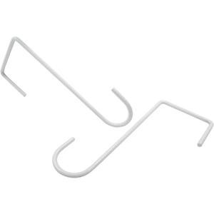 4 Pack Vinyl Fence Hooks 2" x 6", White Powder Coated Steel Patio Fence Hooks for Hanging Plants Planters Feeders