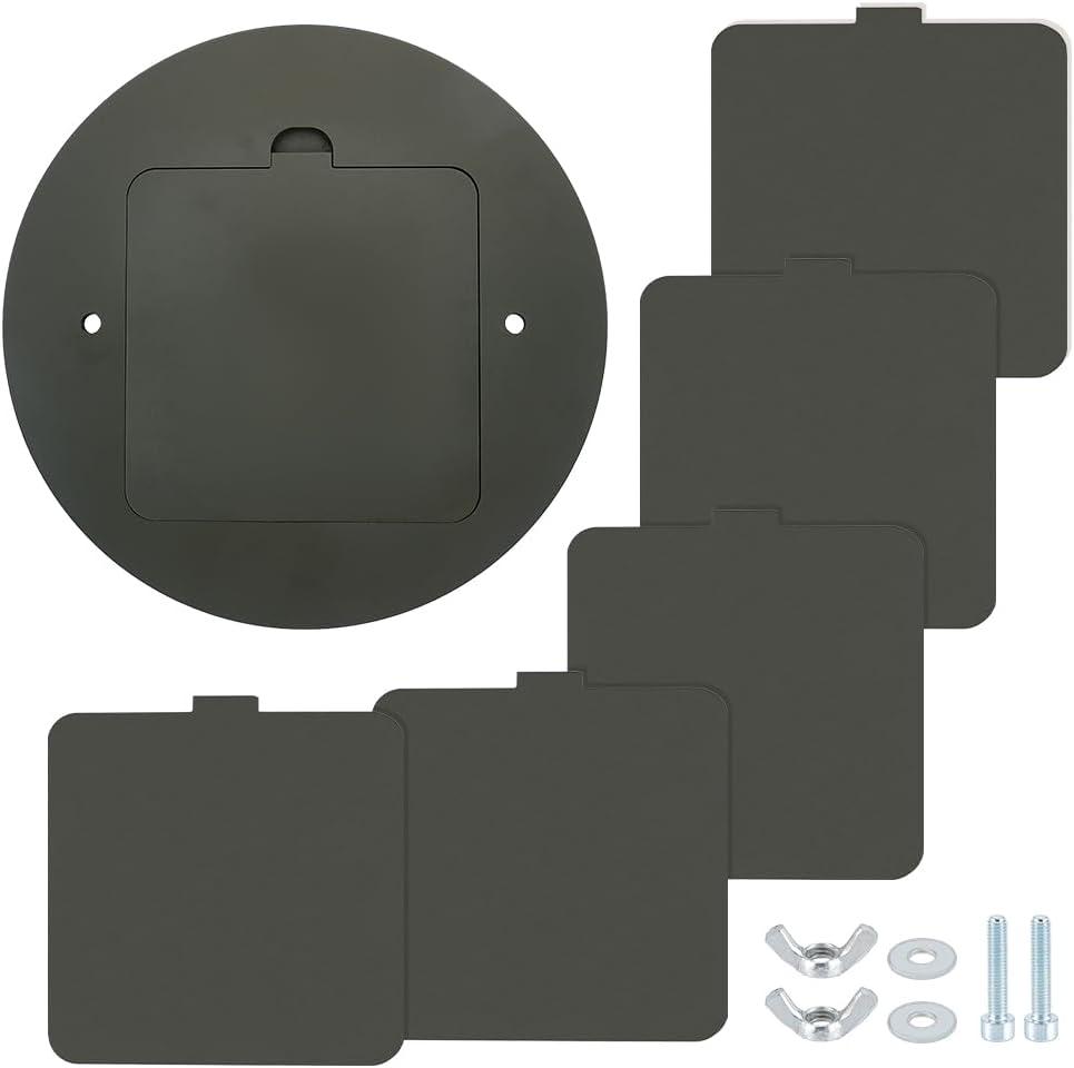BENECREAT 12inch Diameter Black Pottery Wheel Bats with 6pcs Square Inner Bats, Pre Drilled Round Clay Throwing Bats for Potters Clay Artists Spinning Clay,Making Ceramics, 9mm Thick