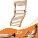 2-in-1 Sauna Backrest with Headrest - Adjustable No-Install Wooden Sauna Accessories, Ergonomic S-Design, Heat-Resistant, Stable & Non-Slip - Fits All Traditional (High-Temp), Barrel & Infrared Saunas