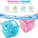 Squishy Stress Cube, Glitter Cube Squishy Toys, Squeeze Stress Relief Toys Cube for Kids Adults