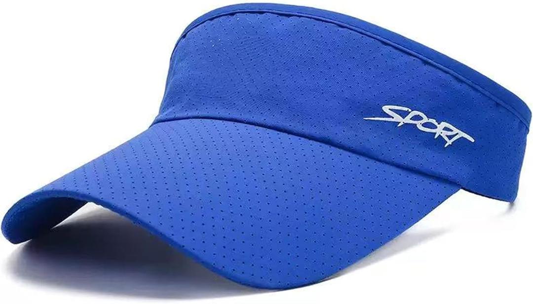 Lightweight Sports Sun Visor Hat Packable for Men Women Running Tennis Golf, (Blue, M)