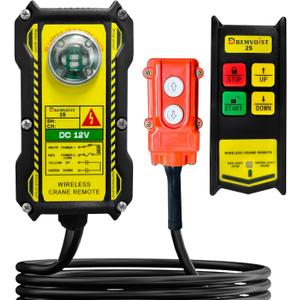 2 in 1 Wireless Crane Remote Control, 12V Crane Dump Trailer Controller, Industrial Hoist Truck Crane Switch Control Station, Up-Down, 2 Direction