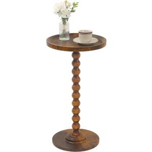 AWASEN Small Side Table, Round End Table for Small Spaces, Round Drink Accent Table Nightstand for Bedroom, Living Room, Corners, Office, Rustic Brown, 11.8 inches x 11.8 inches x 21.6 inches