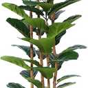 Artificial Fiddle Leaf Fig Tree with White Planter, 6ft Tall Fake Tree with Natural Wood Trunk for Home Decor, Faux Ficus Tree Fake Moss for Indoor Office Living Room