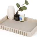 Cathyeen Resin Decorative Tray for Coffee Table Decor, 14" Coffee Table Tray Ottoman Tray Table Centerpieces, Rectangular Modern Decorative Trays for Home Decor, Living Room, Entry, Resin Beige (14" x 10" x 1.5")