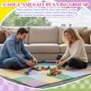 Tinideya 12 Pcs Plush Interlocking Carpet Tiles, 12 x 12 x 0.4 Inch EVA Foam Puzzle Mat Squares, Soft Washable Anti Slip Floor Mat for Bedroom, Nursery, Playroom, Living Room, Morandi Colors