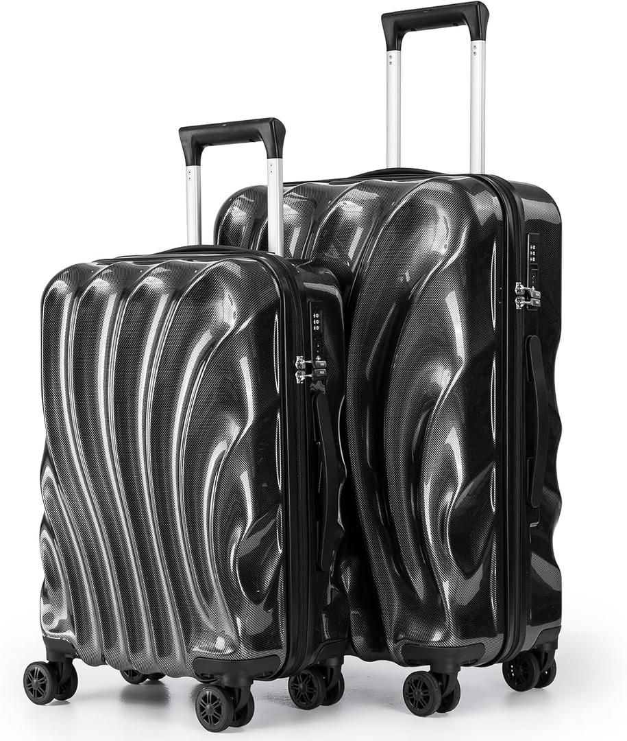 Luggage Sets 2 Piece Suitcases with Wheels, Suitcase Set, ABS+PC Hardshell Luggage with Phone Holder Durable Travel Luggage with TSA Lock Spinner Wheels 