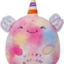24 lnch Happy Birthday Axolotl Stuffed Animal Birthday Plush Toy Plushies Pillow Soft Plushie Doll Gifts for Girls Boys Christmas Decoration, Medium
