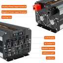 3000w Power Inverter DC 12V to AC 110V/120V Converter with 6000w Peak.Comes with LCD Display, Wireless Controller,4AC outlets 1USB.RV Inverter,Suitable for Camping,and Off-Grid Solar Inverter Systems