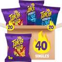  Takis Mini Fuego Chili and Pepper Lime Tortilla Chips and Blue Heat, 28 gm, (04010186) (Pack of 40) BBD:02-24-26
