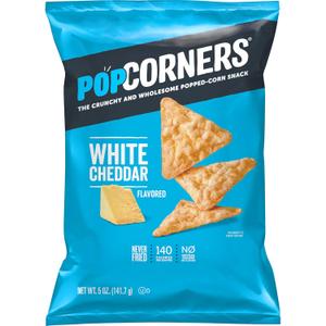 PopCorners Popped Corn Snack Chips, White Cheddar, 5 Oz