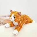 PEACH CAT Striped Cat Stuffed Animal 9.8" Realistic Kitten Plushies Soft Plush Toys Gifts for Kids Orange