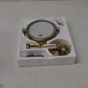 Brass Wall Mounted Makeup Mirror with Lights and Magnification, Rechargeable Lighted Magnifying Mirror Wall Mount with 1X and 5X, Brushed Antique Brass Bathroom Arts Ware