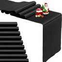 10-Pack Black Satin Table Runner 12 x 108 Inch Long Bright and Smooth Silk Fabric Table Runner for Wedding Banquet Birthday Party Decoration, 12"x108" 10PCS