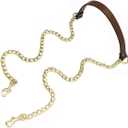 VanEnjoy 18MM Replacement Chain & Genuine Leather Shoulder Crossbody Straps for Handbags Purse Bags -Extended Version(Brownish Red)