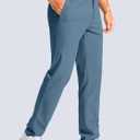 Men's Golf Pants - 30"/32"/34" Slim Fit Stretch Lightweight Dress Pants for Men with Zipper Pockets Casual Work (Blue), L32,W40